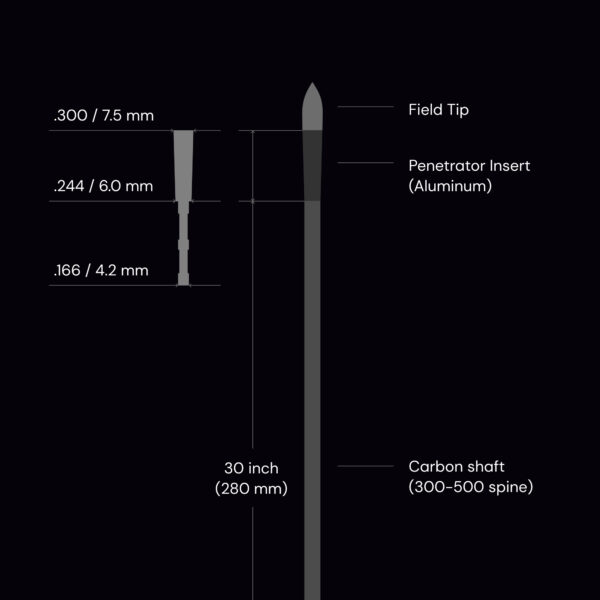 FRACTURA Bow Hunting Arrows - Carbon, 30", OD 6mm (Pack of 6) - Image 17