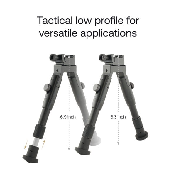 Mighty 3 in 1 Tactical Rifle Bipod with Rail Mount Adapter and Barrel Clamp - Image 3