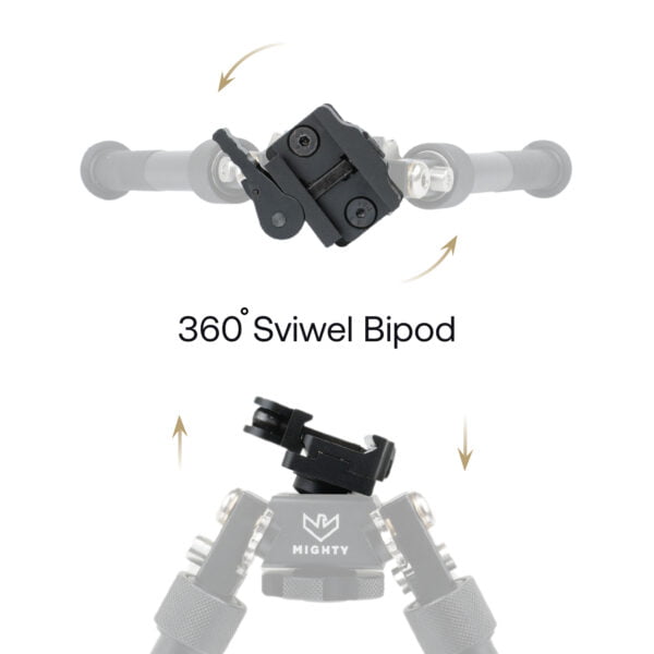 Mighty Hunting and Shooting Rifle Bipod with Standard Picatinny Mount Adapter - Image 4