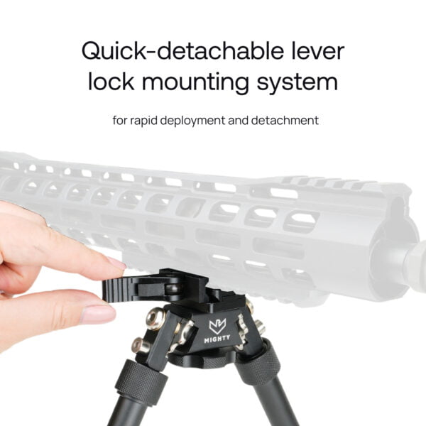 Mighty Hunting and Shooting Rifle Bipod with Standard Picatinny Mount Adapter - Image 7