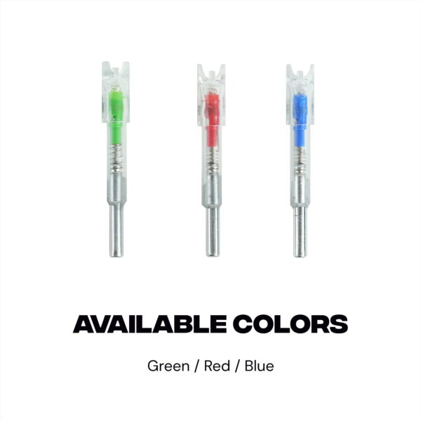 BALLISTA 6mm Lighted Nocks - High Visibility LED, Long Battery Life - Blue / Red / Green - 3 pc - Image 3