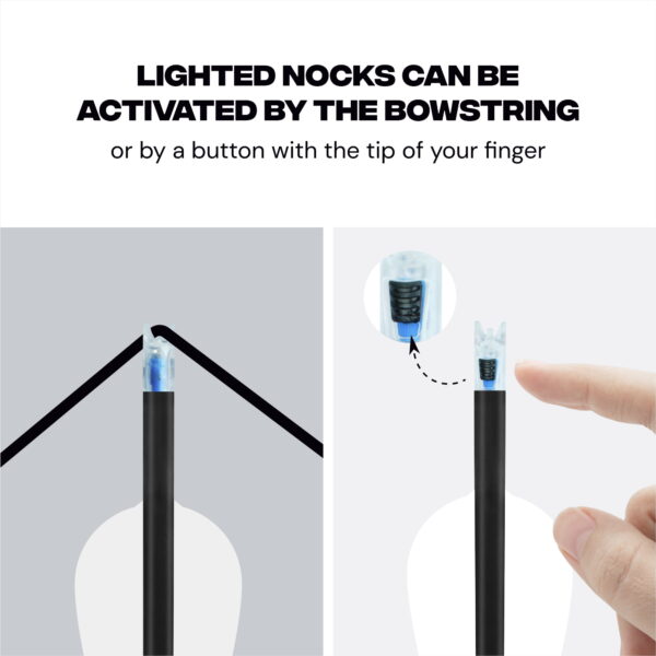 BALLISTA 6mm Lighted Nocks - High Visibility LED, Long Battery Life - Blue / Red / Green - 3 pc - Image 5